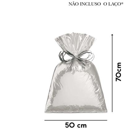Imagem de SACO PARA PRESENTE METALIZADO 50x70 PARA EMBALAGEM COM 25UN