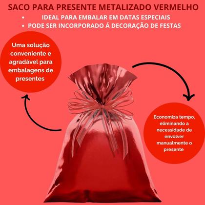 Imagem de SACO PARA PRESENTE METALIZADO 50x70 PARA EMBALAGEM COM 25UN