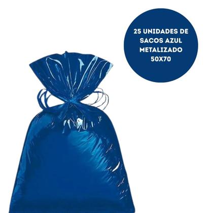 Imagem de SACO PARA PRESENTE METALIZADO 50x70 PARA EMBALAGEM COM 25UN