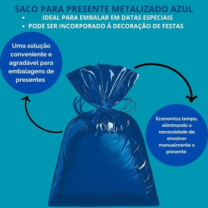 Imagem de SACO PARA PRESENTE METALIZADO 50x70 PARA EMBALAGEM COM 25UN