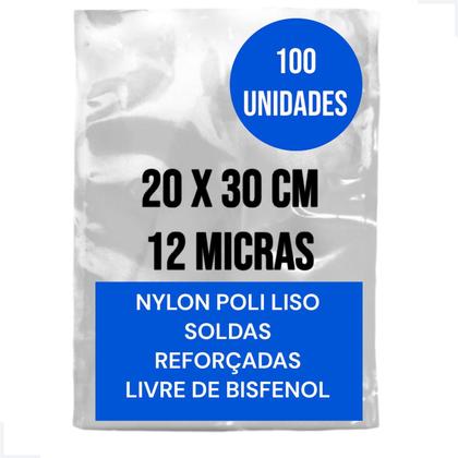 Imagem de SACO PLASTICO A VACUO 20x30 MICRA 12 EMBALAGEM 100 UNIDADES