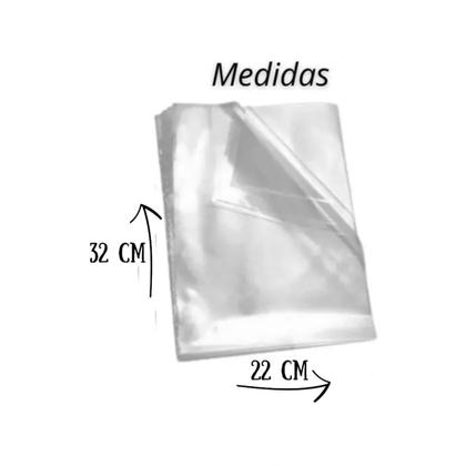 Imagem de Saco plastico cristal para folha a4 50 unid tam 22x32 sem furos