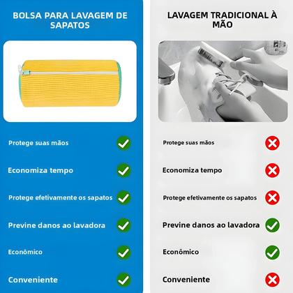 Imagem de Saco Reutilizável Para Lavagem De Calçados Para Máquina De Lavar E Secar, Saco De Limpeza De