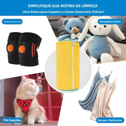 Imagem de Saco Reutilizável Para Lavagem De Calçados Para Máquina De Lavar E Secar, Saco De Limpeza De