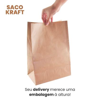 Imagem de Saco Saquinho Kraft Para Delivery Pardo Econômico Entregas Alimentos Livros 28X15X32 100Un