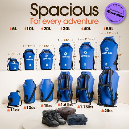 Imagem de Saco seco Earth Pak 40L impermeável com capa de telefone