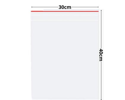Imagem de Saco Transparente Plástico Fecho Zip Hermético 30x40cm Com 100 Unidades