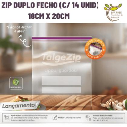 Imagem de Saco zip duplo 18x20cm c/14un