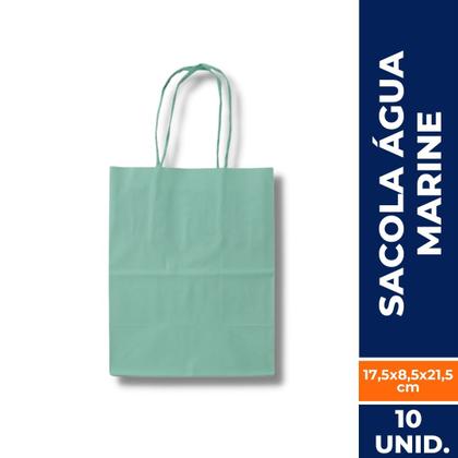 Imagem de Sacola agua marine (17,5x8,5x21,5cm) c/ 10 un.