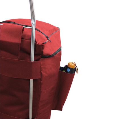 Imagem de Sacola Carrinho De Compras Transporte Reforçada Com Bolsos Vermelho