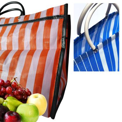 Imagem de Sacola de compras dobrável bolsa feira reforçada portátil