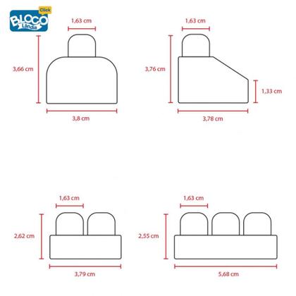 Imagem de Sacola de Construção Blocolândia Click 440 Blocos Peças Grandes Dismat XK110