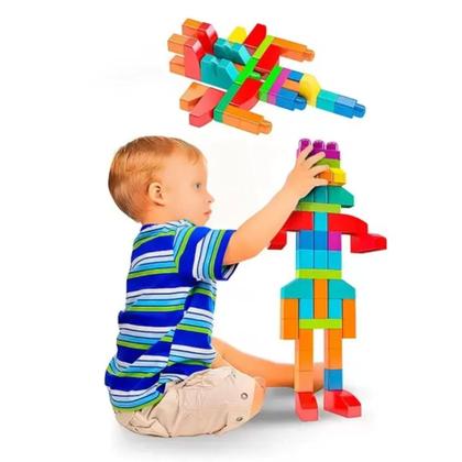 Imagem de Sacola de Construção Blocolândia Click 440 Blocos Peças Grandes Dismat XK110