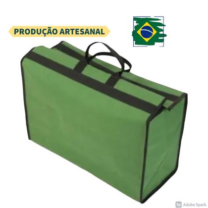 Imagem de Sacola de feira ferramentas em lona caminhão resistente Verde M
