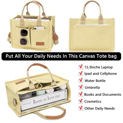 Imagem de Sacola de Lona Grande ZHMO para Mulheres - Com Bolsos e Alça de Ombro