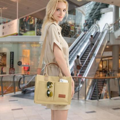 Imagem de Sacola de Lona Grande ZHMO para Mulheres - Com Bolsos e Alça de Ombro