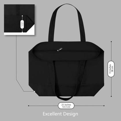 Imagem de Sacola de lona TopDesign elegante com bolso externo preto