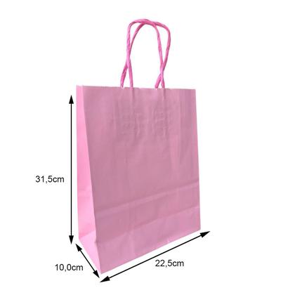 Imagem de Sacola de Papel Colorida Rosa Bebê M 225x315mm Scrity 10 und