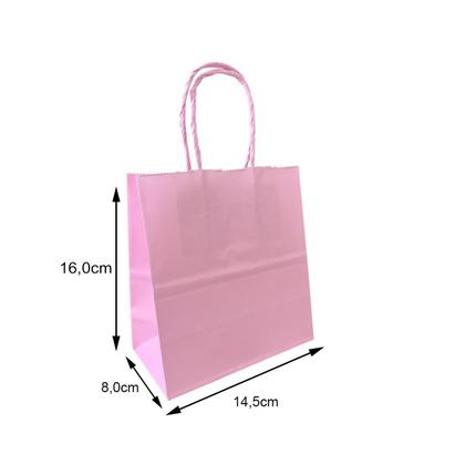 Imagem de Sacola de Papel Colorida Rosa Bebê PP 145x160mm Scrity 10 un
