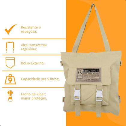 Imagem de Sacola Eco Bag de Zíper com Alça Transversal Bolso Interno