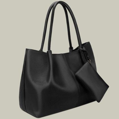 Imagem de Sacola KKXIU Feminina - Bolsa de Ombro Vegana Preta