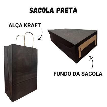 Imagem de Sacola Papel Kraft Kit com 25 Tamanho Pp Coloridas Com Alça