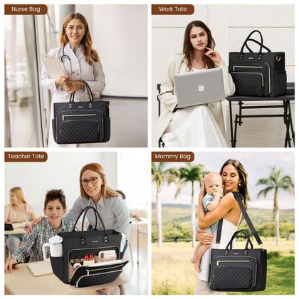 Imagem de Sacola para laptop LOVEVOOK para mulheres de 17 polegadas preta