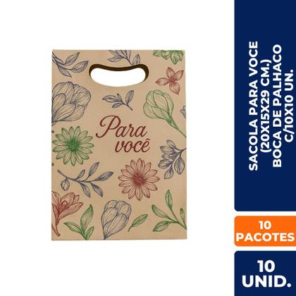 Imagem de Sacola Para Você 20x29cm C/10 Un Presente Criativo, Love, Aniversário, Eu Te Amo, Coração