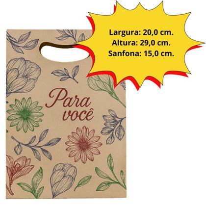 Imagem de Sacola Para Você 20x29cm C/10 Un Presente Criativo, Love, Aniversário, Eu Te Amo, Coração