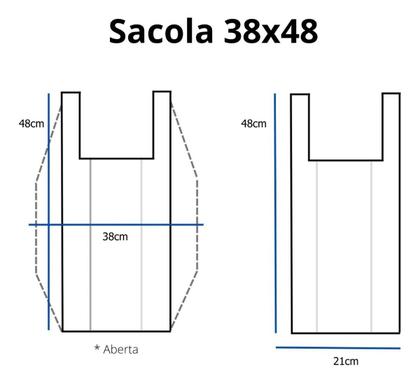 Imagem de Sacola Plastica Branca 38x48 Para Mercado E Loja C/1.000 Und