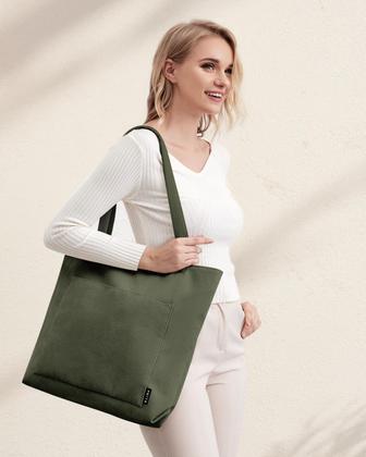 Imagem de Sacola Prite Corduroy para mulheres, ombro grande, verde escuro