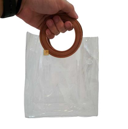 Imagem de Sacola Transparente Com Alça Bolsa para Presentes Lembranças