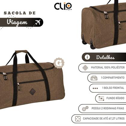 Imagem de Sacola Viagem Carrinho Rodinhas Grande Original Clio Style