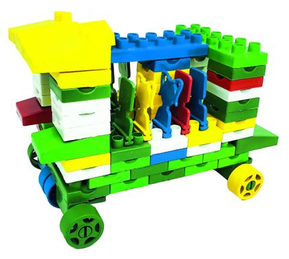 Imagem de Sacolão Forme E Transforme Com 500 Peças De Encaixe