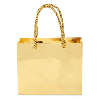 Imagem de Sacolas de presente Sparkle and Bash Mini Metallic Gold, pacote com 24