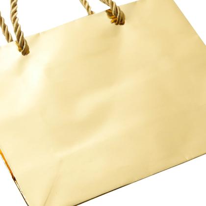 Imagem de Sacolas de presente Sparkle and Bash Mini Metallic Gold, pacote com 24