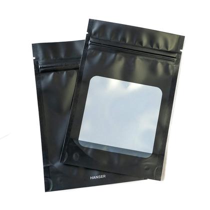 Imagem de Sacos à prova de cheiro que podem ser fechados novamente Hanser 4 x 6 polegadas, 100 peças pretas