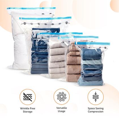Sacos de armazenamento com compressão a vácuo que economizam espaço Jumbo x6 - Amazon Basics Imagem de Sacos de armazenamento com compressão a vácuo que economizam espaço Jumbo x6