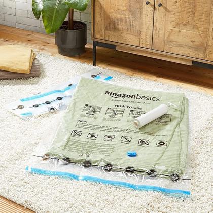 Sacos de armazenamento com compressão a vácuo que economizam espaço Jumbo x6 - Amazon Basics Imagem de Sacos de armazenamento com compressão a vácuo que economizam espaço Jumbo x6