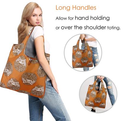 Imagem de Sacos de compras reutilizáveis BeeGreen Animal Lover, 6 conjuntos de poliéster