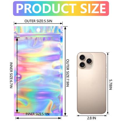 Imagem de Sacos de embalagem Funfery Mylar Holographic 100 unidades (14x20cm)
