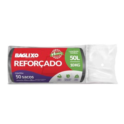 Imagem de Sacos De Lixo 50 Litros Super Reforçado Com 50 Unidades Resistente Para Lixeira 