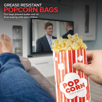 Imagem de Sacos de pipoca Stock Your Home, papel de 2 onças (pacote com 100) vermelho e branco