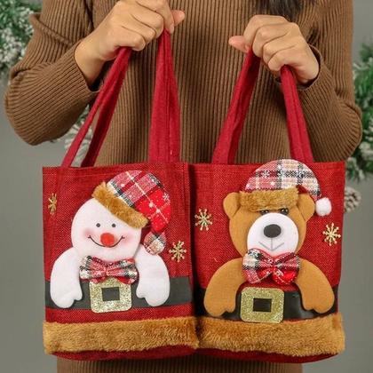 Imagem de Sacos de Presente de Natal para Crianças - Design Boneco de Neve e Fawn (2 Peças)
