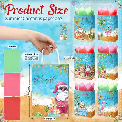 Imagem de Sacos de presente de Natal Sinload, 24 unidades, 21 x 15 x 8 cm com lenço