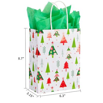 Imagem de Sacos de presente de Natal SUNCOLOR, pacote de 30 com papel de seda