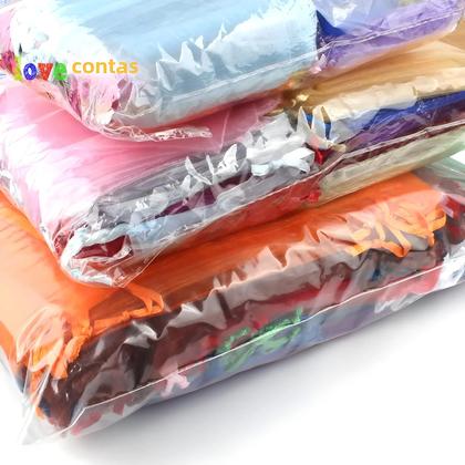 Imagem de Sacos de Presente de Organza (50 Peças) - Tamanhos Variados (7x9, 9x12, 10x15, 13x18cm)