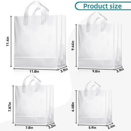 Imagem de Sacos de presente de plástico fosco Weewooday, 100 unidades com alças transparentes