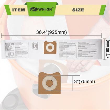 Imagem de Sacos de reposição WHI-GN VF3501 para aspirador rígido de loja de 4,5 galões