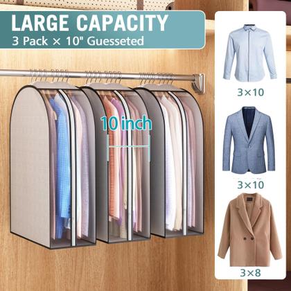 Imagem de Sacos de vestuário Liuoud 10 reforçados para pendurar roupas, pacote de 32 polegadas e 3
